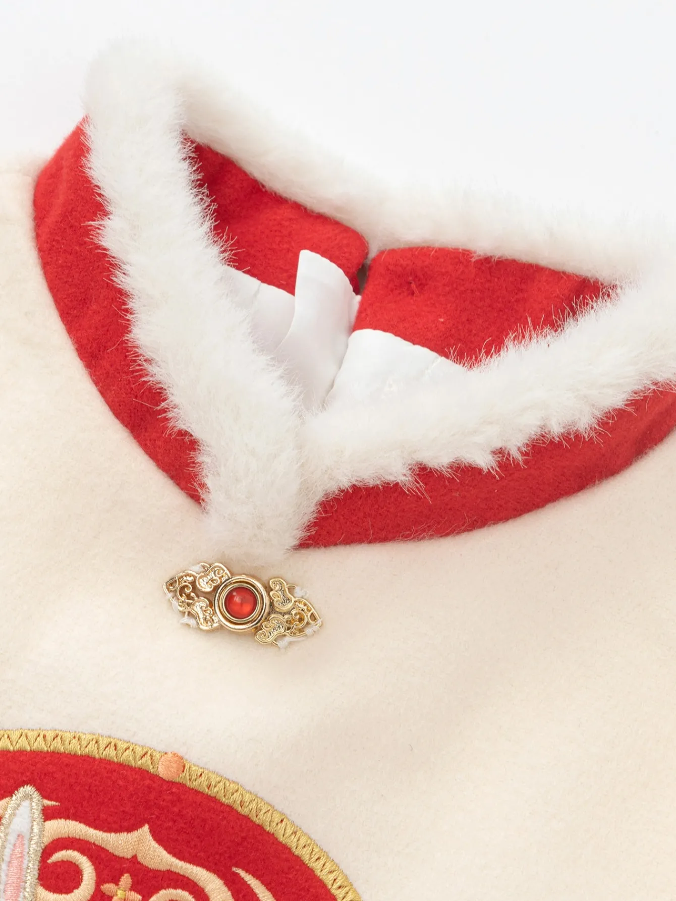 Balabala Girl Toddler Stand Collar Jade Rabbit Multicolor Dress Store