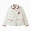 Balabala Girls Lapel Jacket Cotton Jacket Cream White Clearance