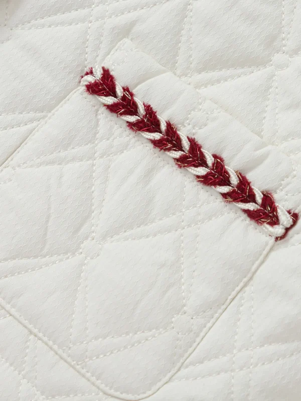 Balabala Girls Lapel Jacket Cotton Jacket Cream White Clearance