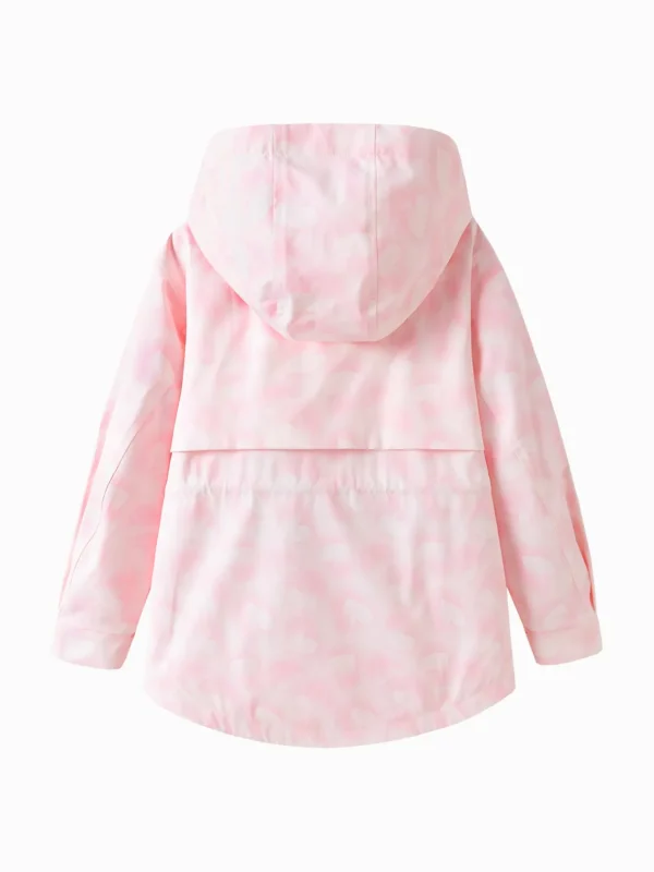 Balabala Girls' long waterproof outdoor jacket Red Store