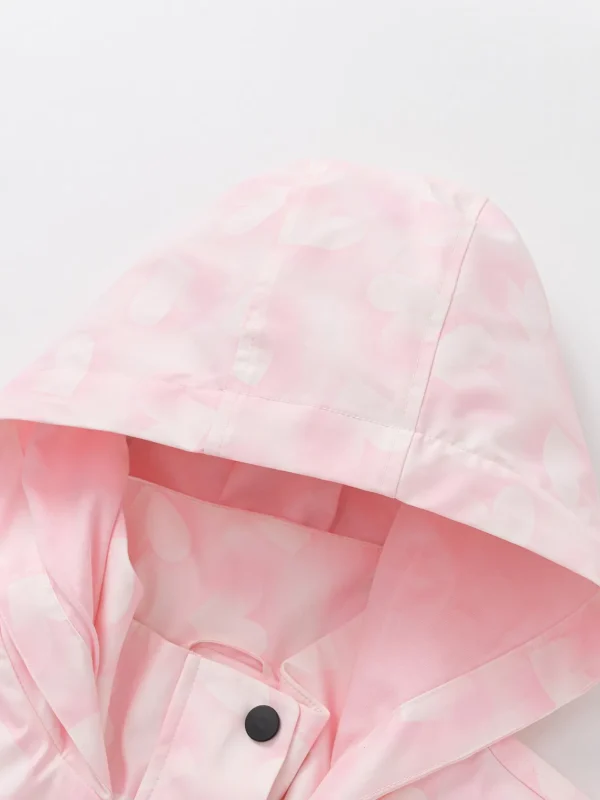 Balabala Girls' long waterproof outdoor jacket Red Store