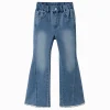 Balabala Girls' Stretch Denim Pants Denim Dark Blue Best