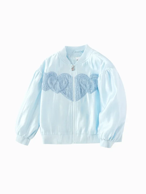 Balabala Girls Toddler Fashion Heart Jacket Blue Cheap