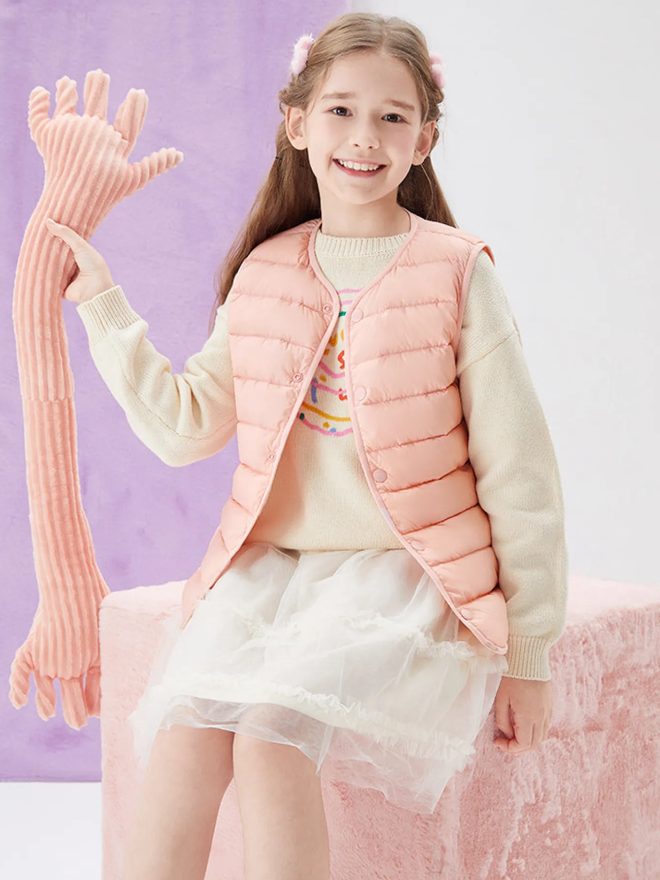 Balabala Kids Basic Multicolor Down Vest208422101206 Store