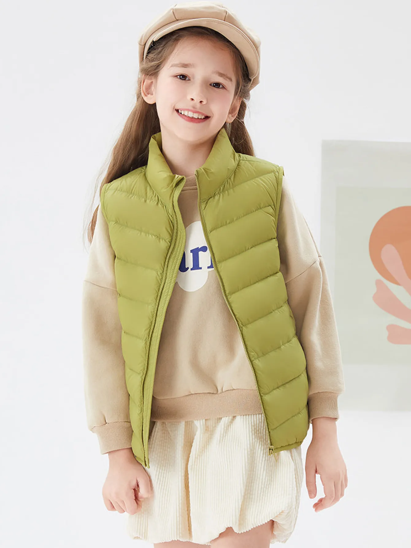 Balabala Kids Basic Multicolor Stand Collar Down Vest208422101205 Best Sale