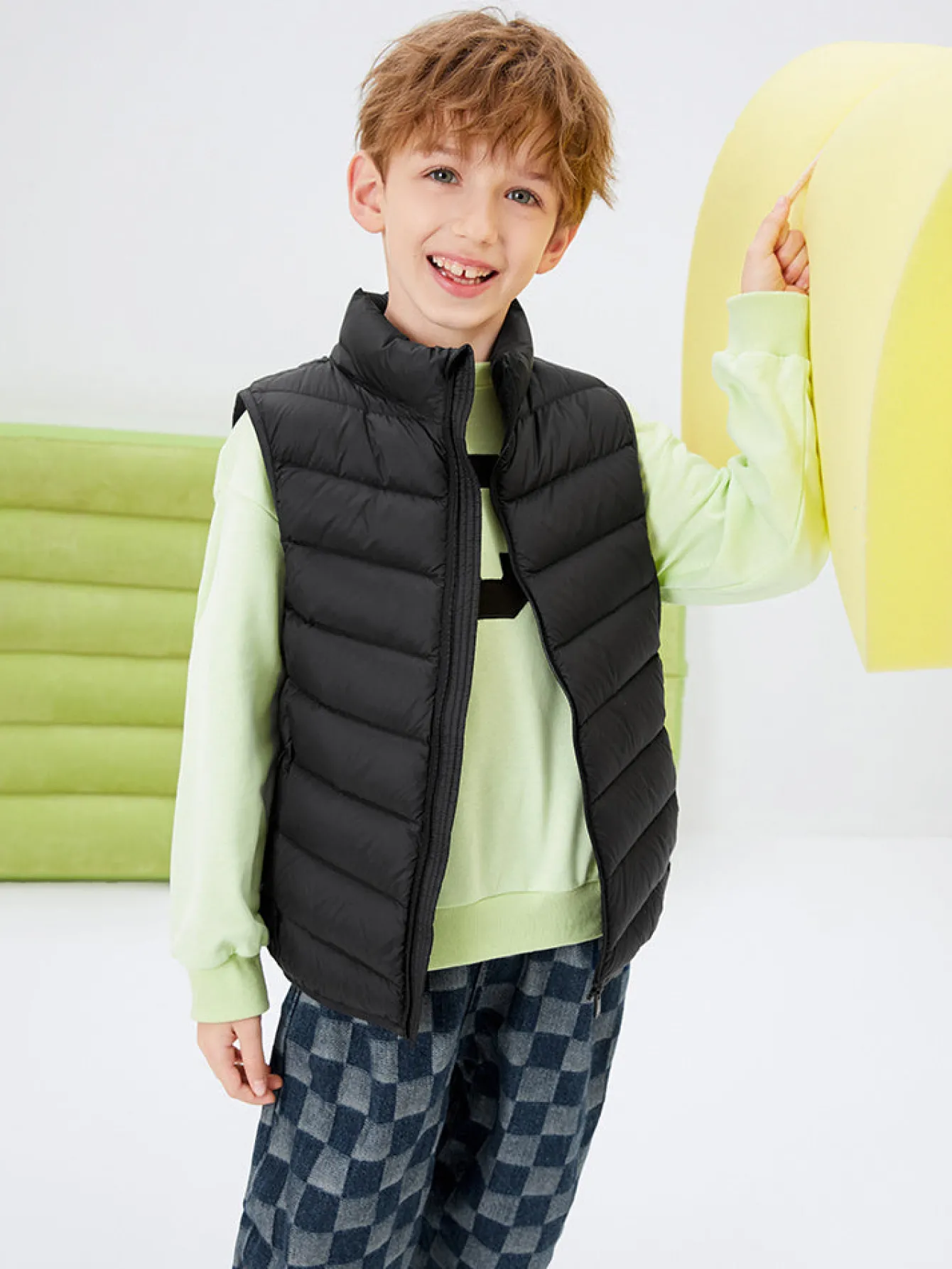 Balabala Kids Basic Multicolor Stand Collar Down Vest208422101205 Best Sale