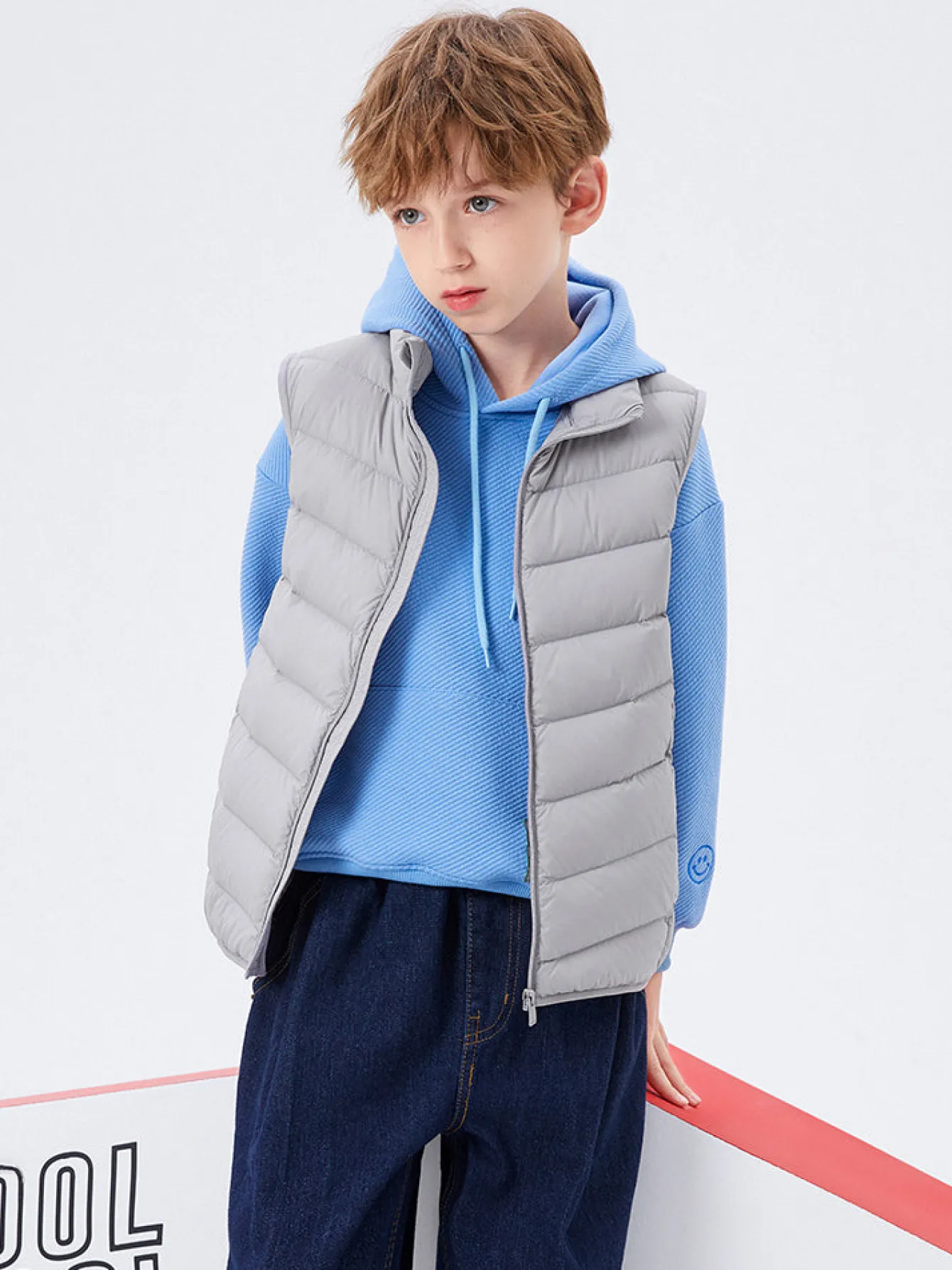 Balabala Kids Basic Multicolor Stand Collar Down Vest208422101205 Best Sale