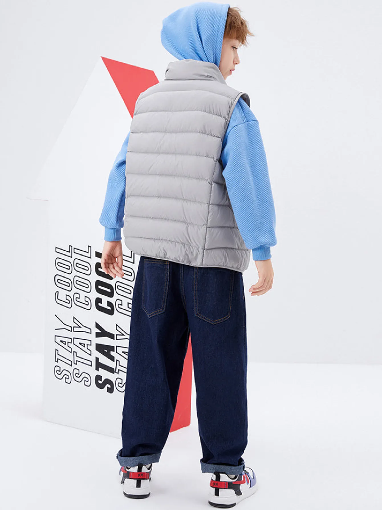 Balabala Kids Basic Multicolor Stand Collar Down Vest208422101205 Best Sale