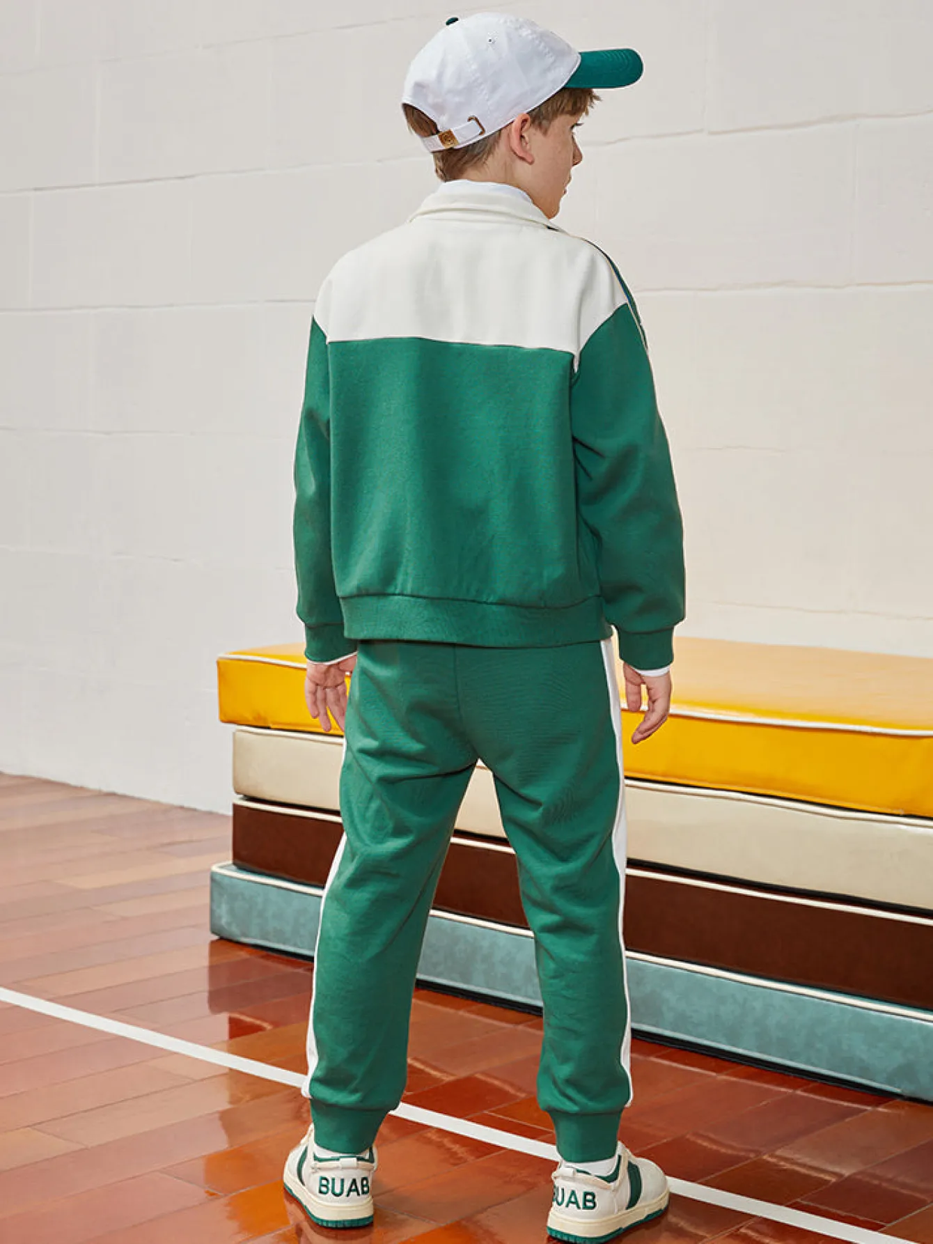 Balabala Kids Boy Color Matching Stand-Up Collar Long Sleeve Suit208322104106 Cheap