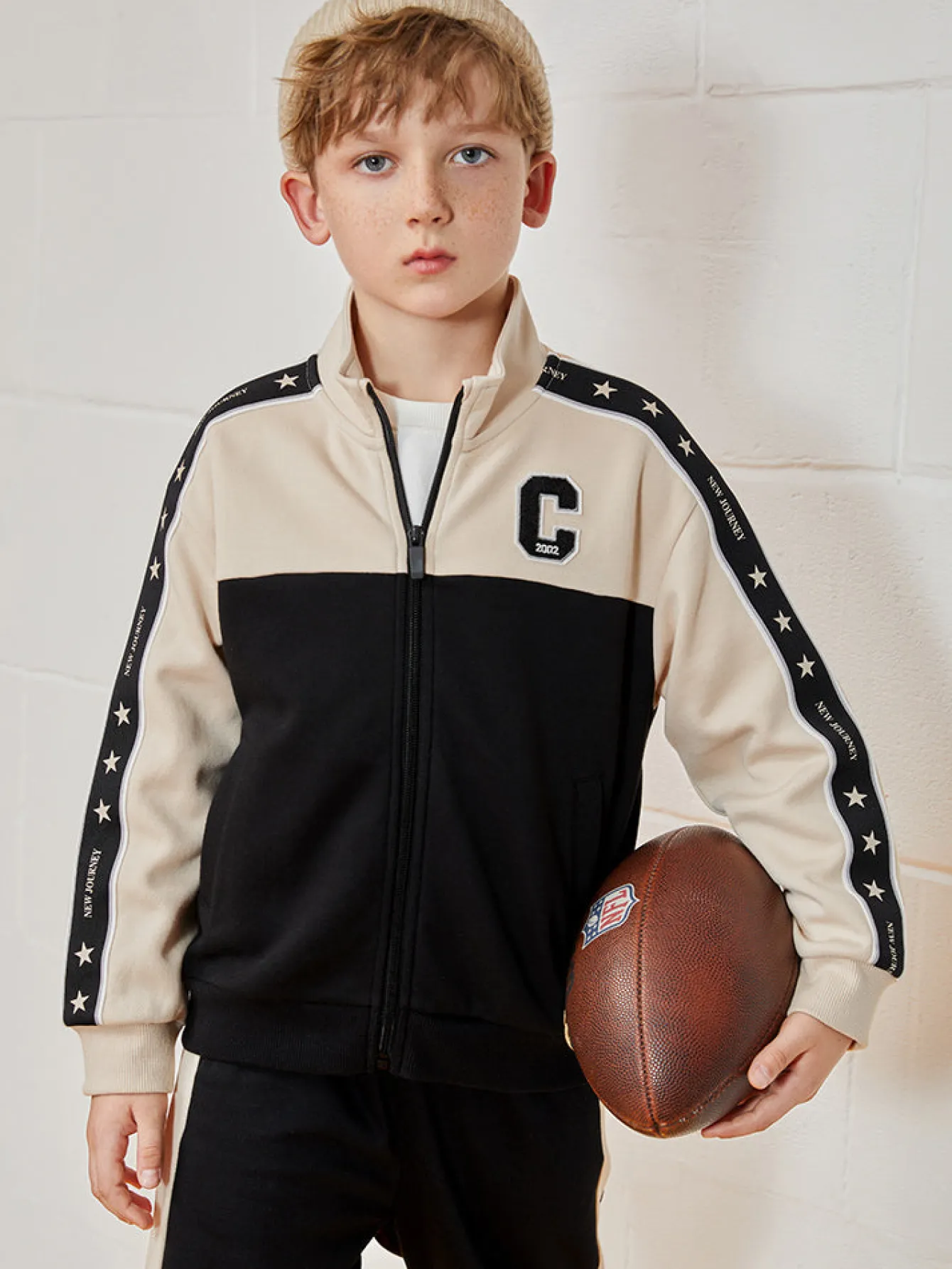 Balabala Kids Boy Color Matching Stand-Up Collar Long Sleeve Suit208322104106 Cheap