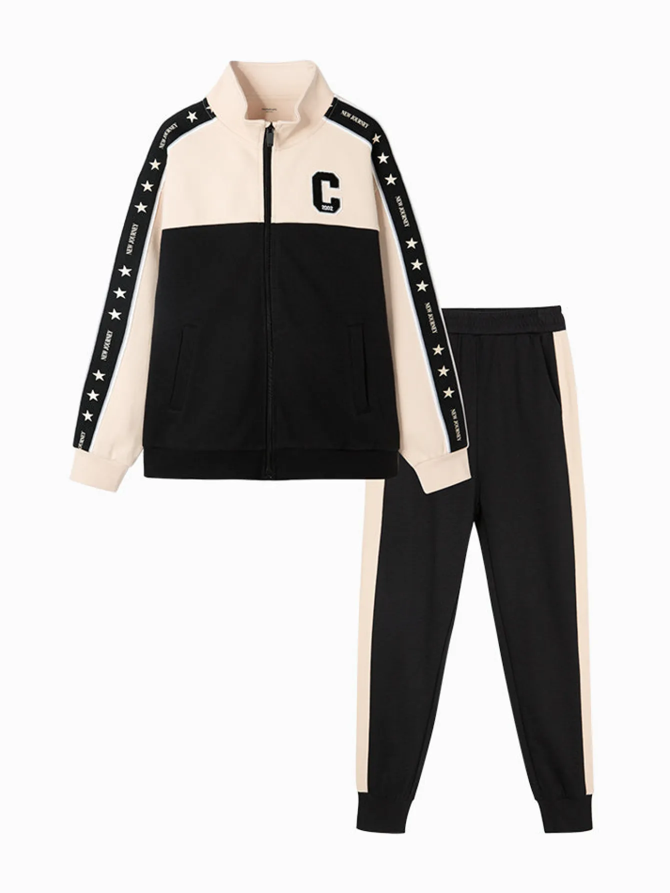 Balabala Kids Boy Color Matching Stand-Up Collar Long Sleeve Suit208322104106 Cheap