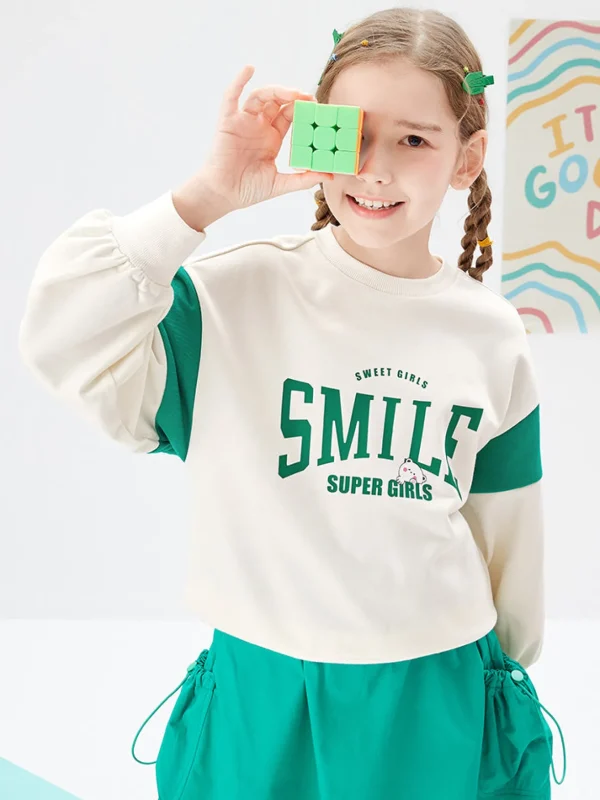 Balabala Kids Girl Letter Printed Delicate Hoodie208322121002 Fashion
