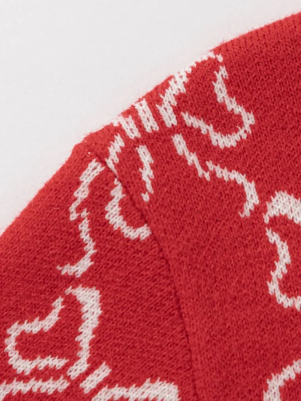 Balabala Knitwear 2025 Spring New Style Girl Round Neck Knitwear Red Store