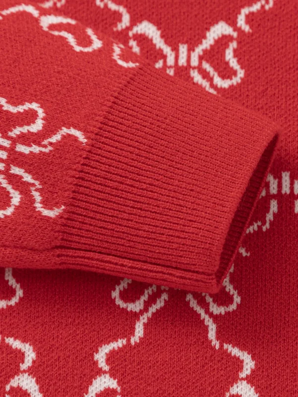 Balabala Knitwear 2025 Spring New Style Girl Round Neck Knitwear Red Store