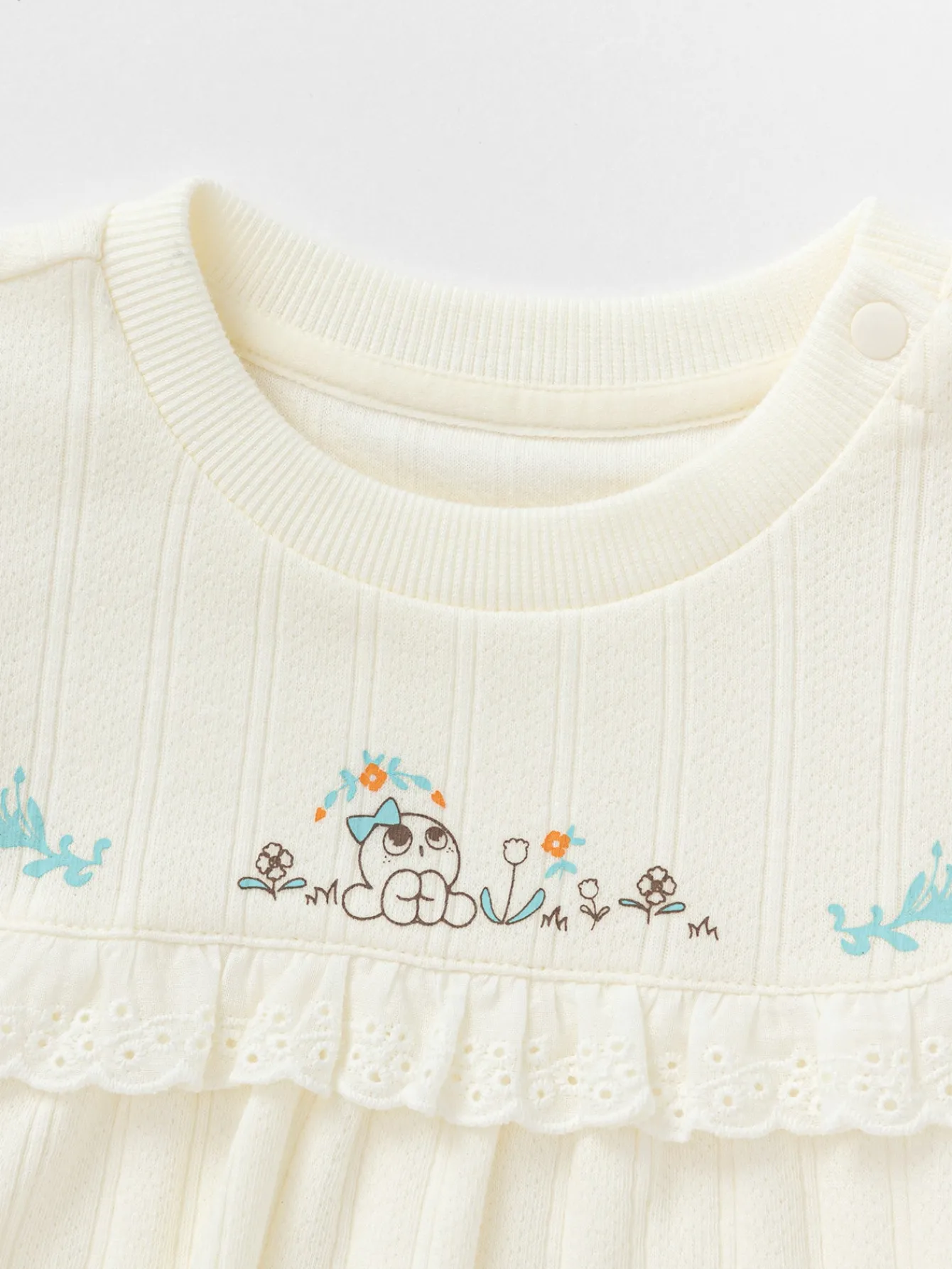 Balabala 【Little Octopus IP】Long Sleeve T-Shirt 2025 Spring for Girls' Babys Round V-Neck Long Sleeve T-Shirt Off-white Flash Sale