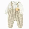 Balabala 【Little Octopus IP】Outfit 2025 Spring New Style Girls Baby Knitted Jumpsuit Yellow Flash Sale