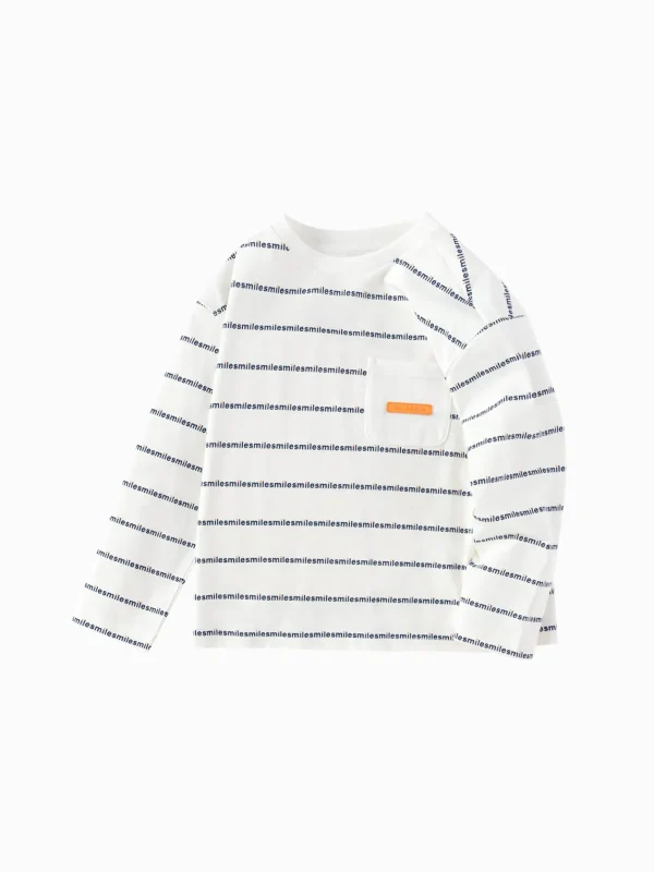Balabala Long Sleeve T-Shirt 2025 New Spring Style for Boys' Toddlers Round V-Neck Long Sleeve T-Shirt Fashion