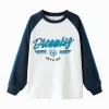 Balabala Long Sleeve T-Shirt 2025 Spring New Boy Round Neck V-Neck T-Shirt Dark BlueA Discount