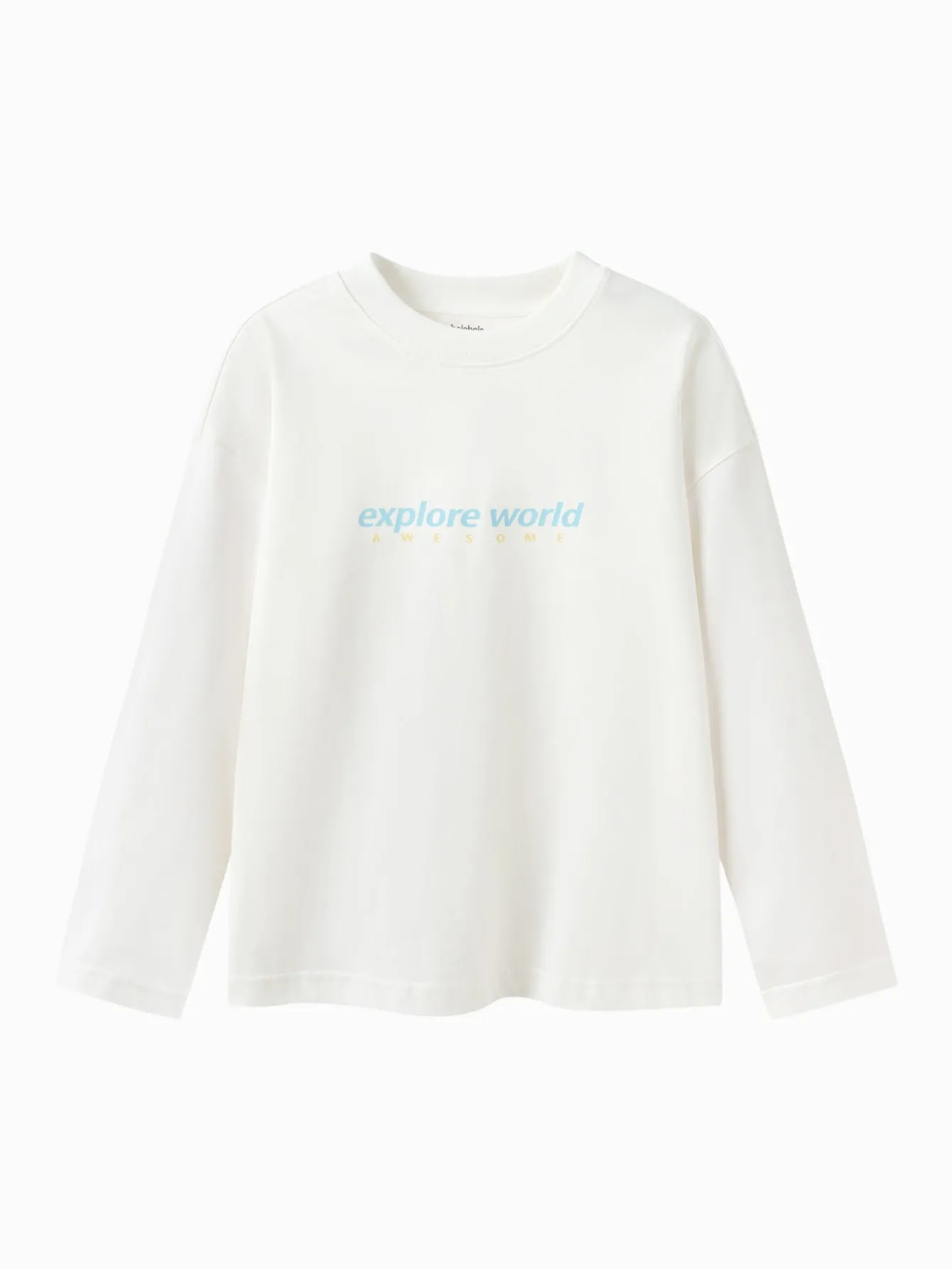 long_sleeve_tshirt__spring_new_boys_and_girls_round_neck_vneck_tshirt_0.webp Balabala Long Sleeve T-Shirt 2025 Spring New Boys and Girls Round Neck V-Neck T-Shirt Off-white New