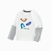 Balabala Long-sleeved T-shirt 2025 Spring New Boy Toddler Round V-neck Long-sleeved T-shirt Off-white Store