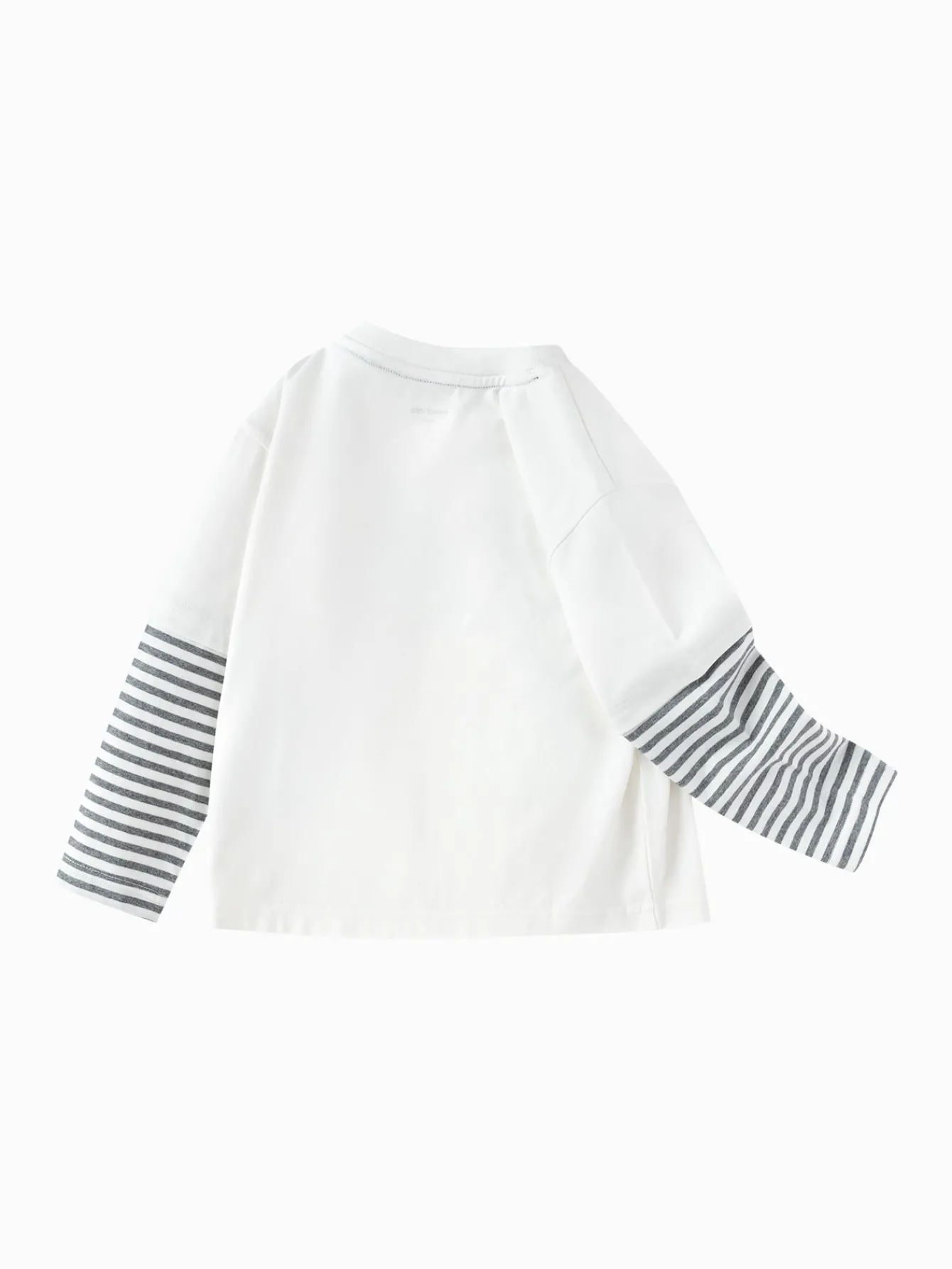 Balabala Long-sleeved T-shirt 2025 Spring New Boy Toddler Round V-neck Long-sleeved T-shirt Off-white Store
