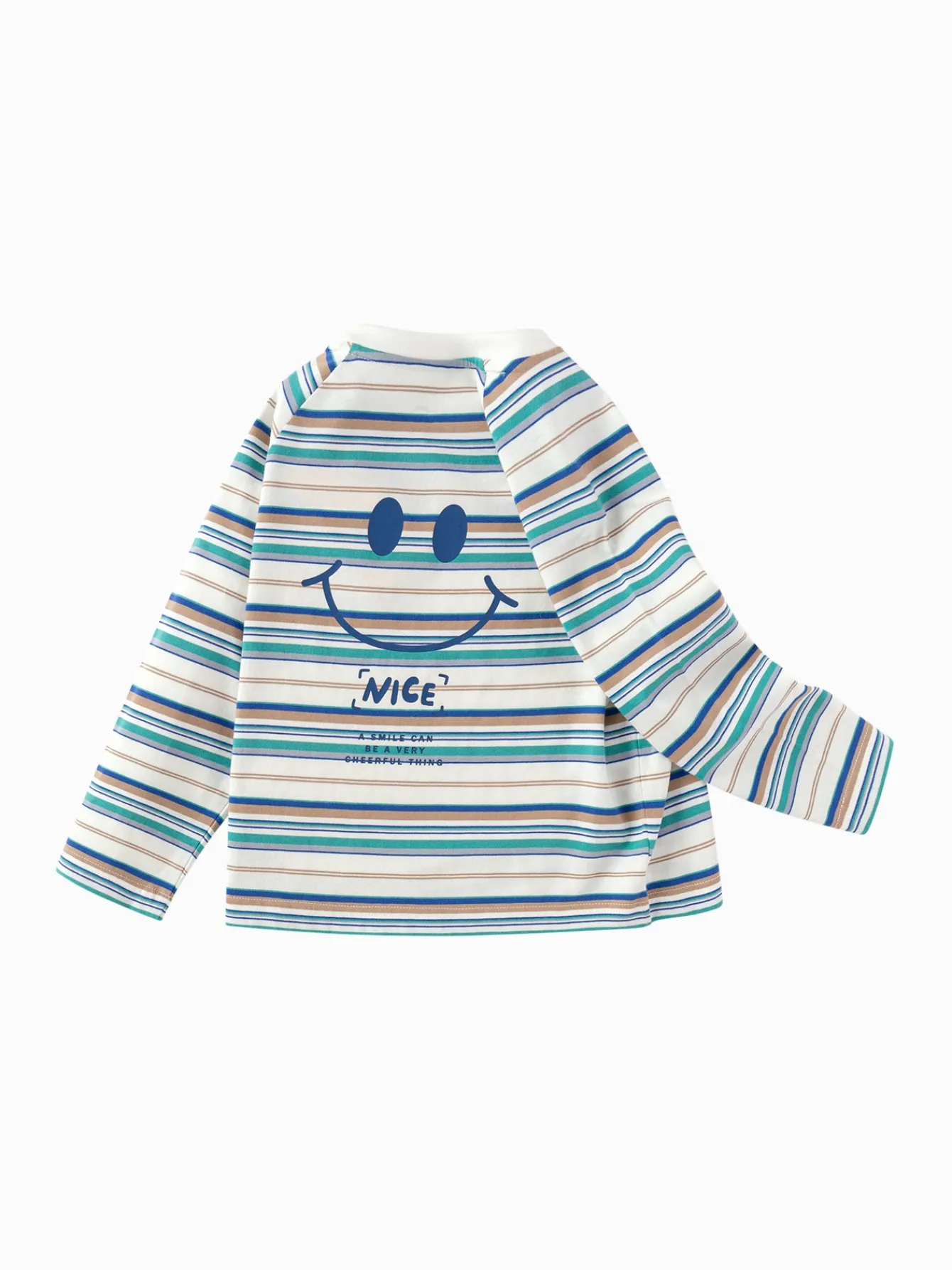 Balabala Long-sleeved T-shirt 2025 Spring New Boy Toddler Round V-neck Long-sleeved T-shirt Blue White Cheap