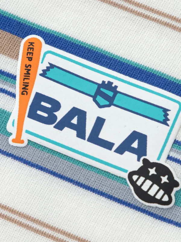 Balabala Long-sleeved T-shirt 2025 Spring New Boy Toddler Round V-neck Long-sleeved T-shirt Blue White Cheap