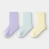 Balabala Socks 2025 Spring New Girls Short Socks Yellow Purple Best