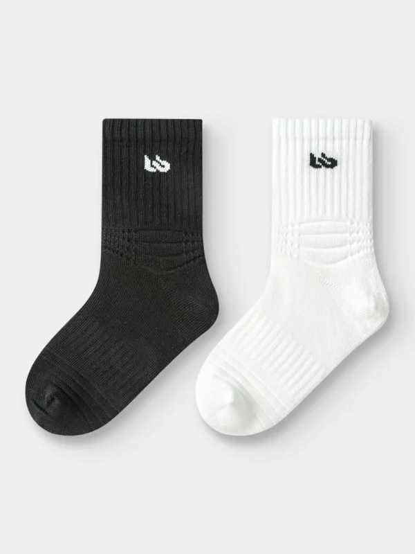 Balabala Socks Spring 2025 New Boys Short Socks White Black New
