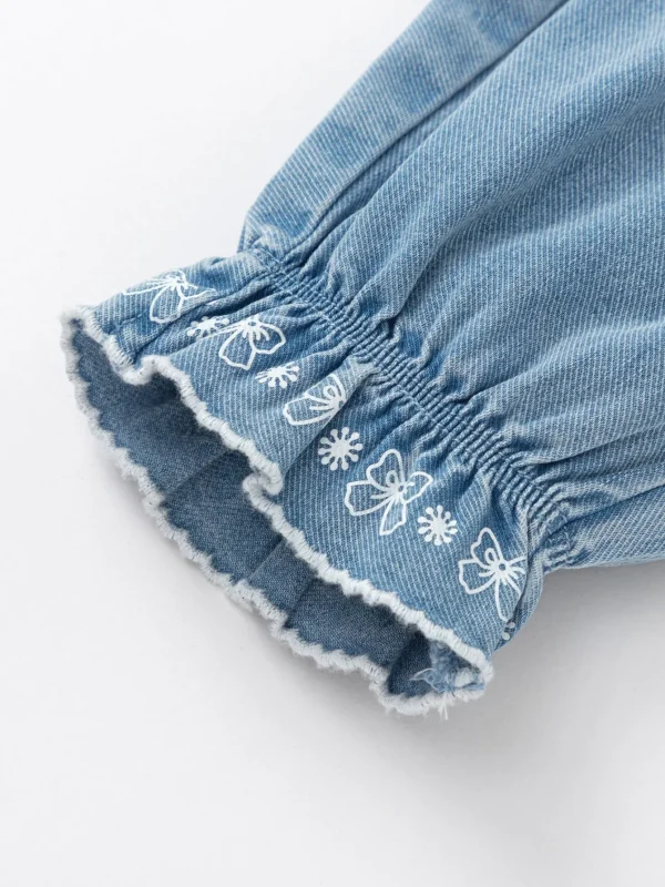 Balabala 2025 Spring New Baby Girl Denim Long Pants Blue Outlet
