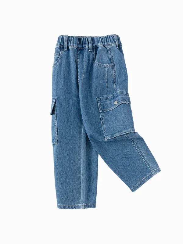 Balabala 2025 Spring New Boy Denim Trousers Denim Medium Blue Outlet
