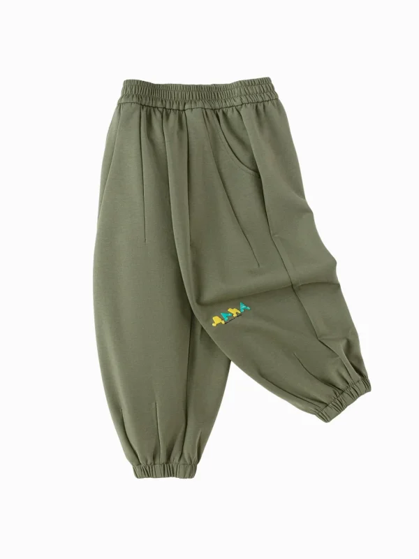 Balabala 2025 Spring New Boy Knitted Trousers Army Green Best Sale
