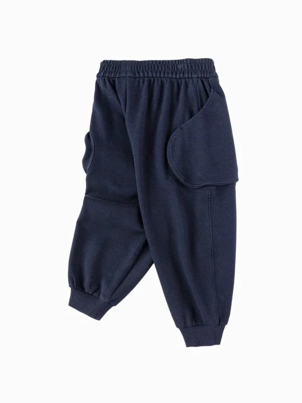 Balabala 2025 Spring New Boy Knitted Trousers Dark Blue Discount