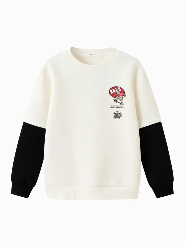 Balabala 2025 Spring New Boy Round Neck Sweatshirt Hot