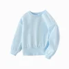 Balabala Sweater 2025 Spring New Girl Toddler Round Neck Sweater Ice blueA Store