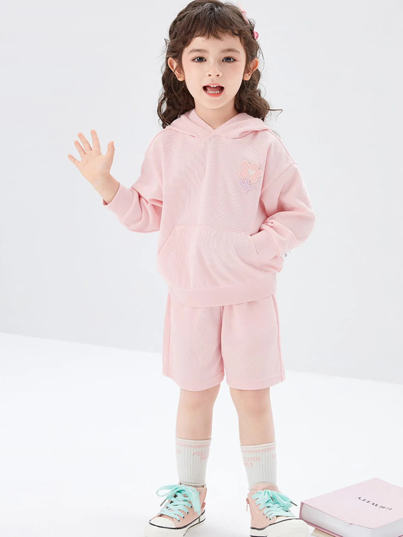 Balabala Toddler Girl Fresh And Vibrant Colors Hooded Long Sleeve Suit208322104205 Cheap