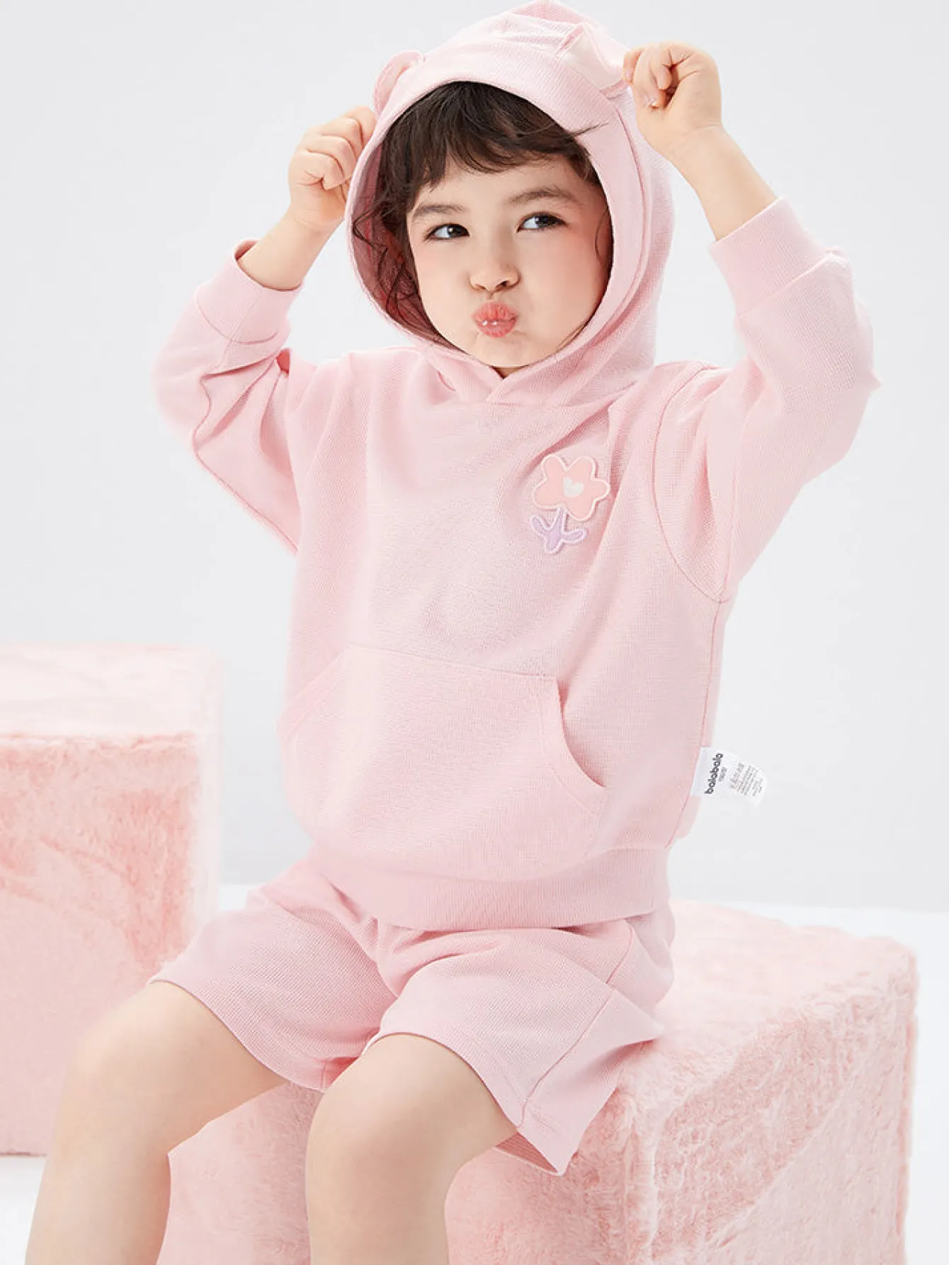 Balabala Toddler Girl Fresh And Vibrant Colors Hooded Long Sleeve Suit208322104205 Cheap