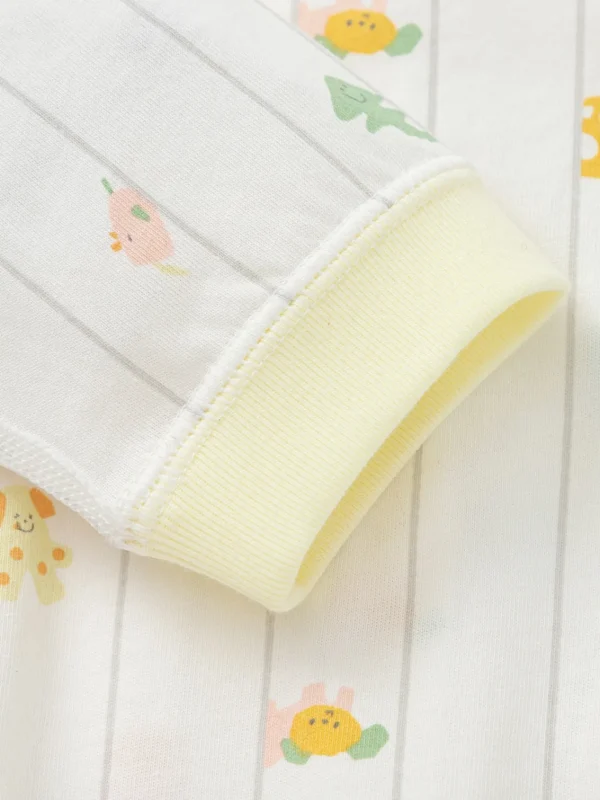 Balabala Underwear jumpsuit 2025 spring New Style boys and girls Baby's side opening jumpsuit White Yellow Hot