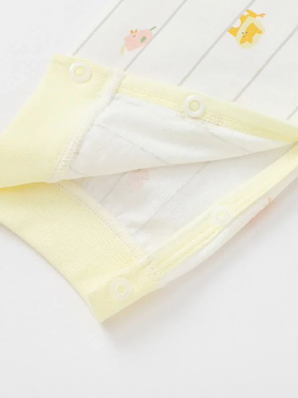 Balabala Underwear jumpsuit 2025 spring New Style boys and girls Baby's side opening jumpsuit White Yellow Hot