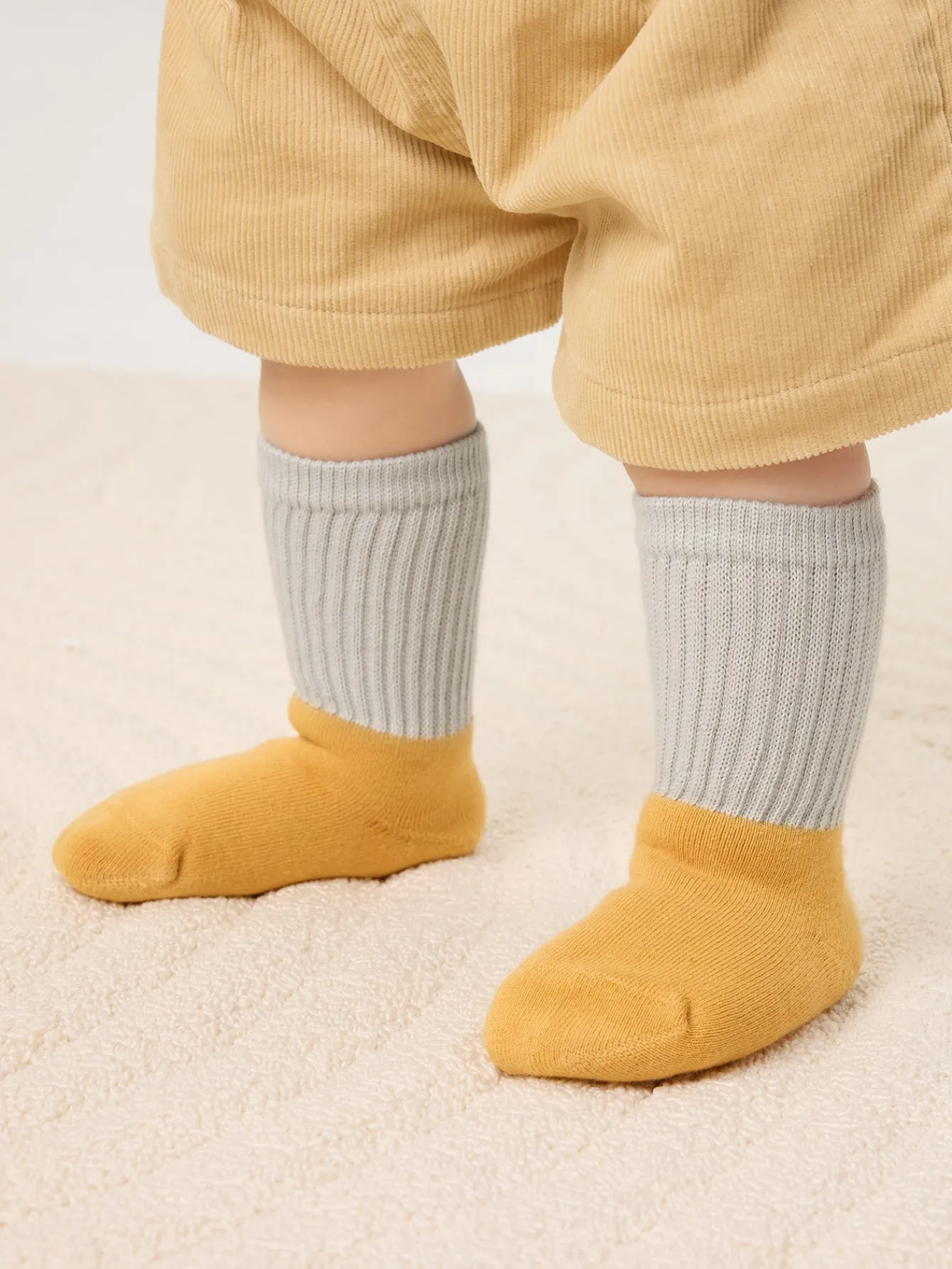 Balabala Unisex Baby And Toddler Contrast Cuff Multicolor Socks Discount