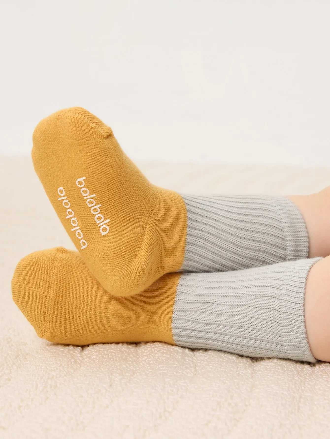 Balabala Unisex Baby And Toddler Contrast Cuff Multicolor Socks Discount