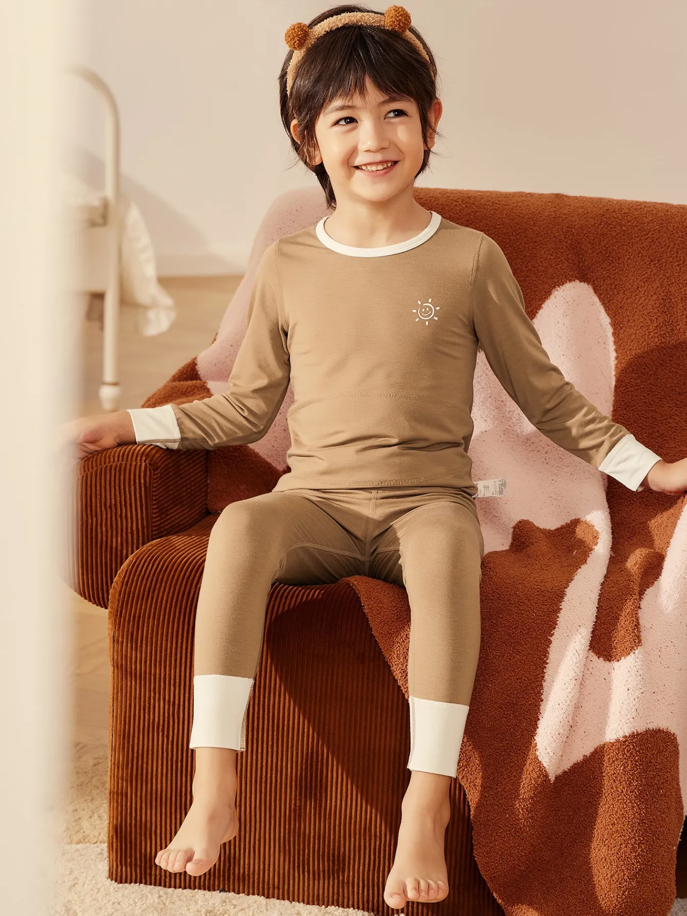 Balabala Unisex Toddler Multicolor Wide Sleeve Cuff Double Layer Splicing Bra Sale