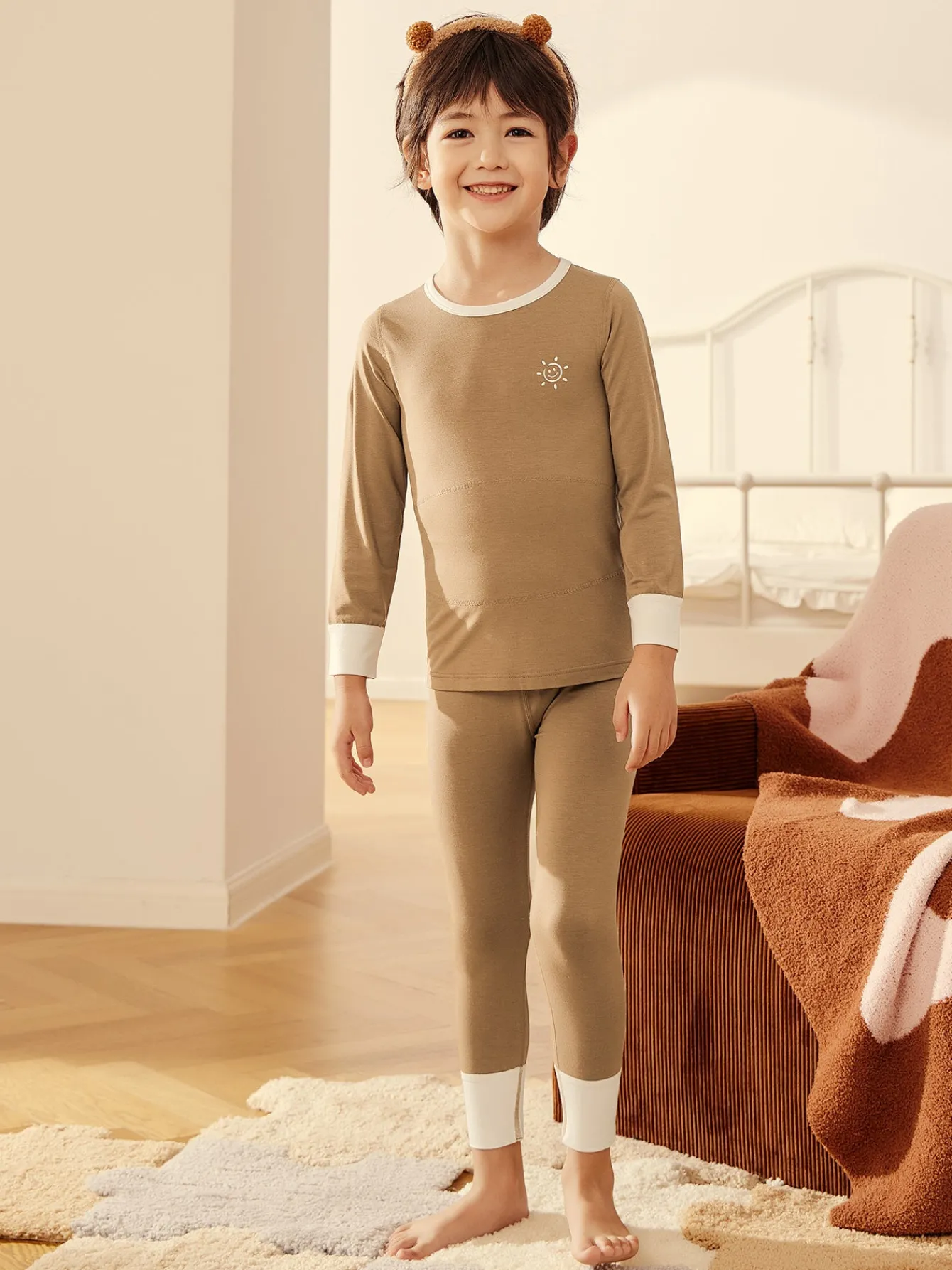 Balabala Unisex Toddler Multicolor Wide Sleeve Cuff Double Layer Splicing Bra Sale