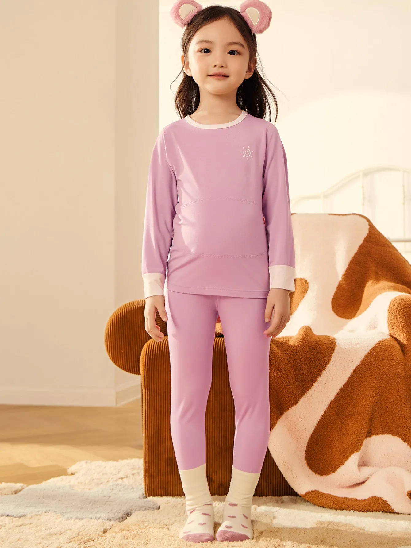 Balabala Unisex Toddler Multicolor Wide Sleeve Cuff Double Layer Splicing Bra Sale