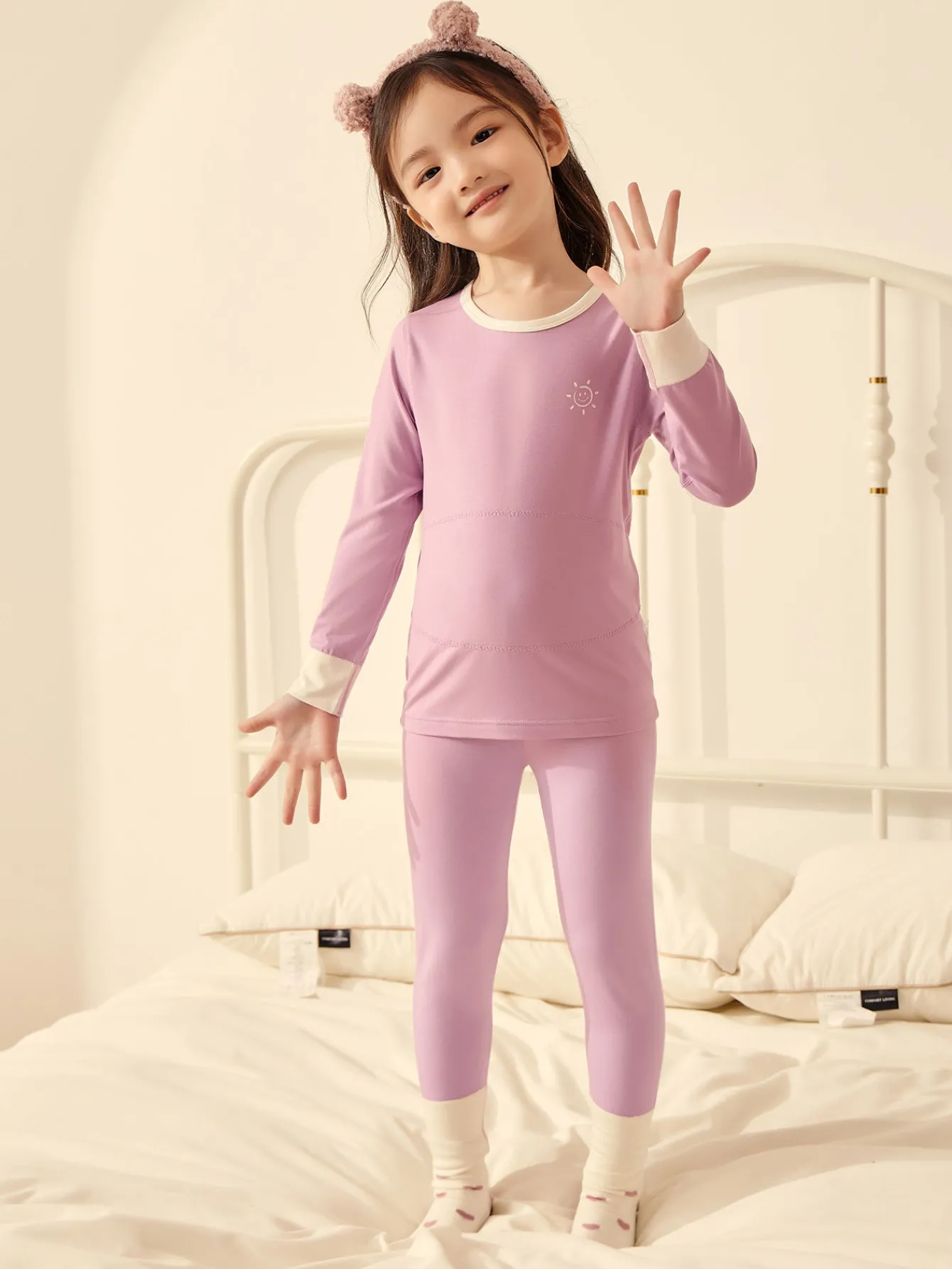 Balabala Unisex Toddler Multicolor Wide Sleeve Cuff Double Layer Splicing Bra Sale