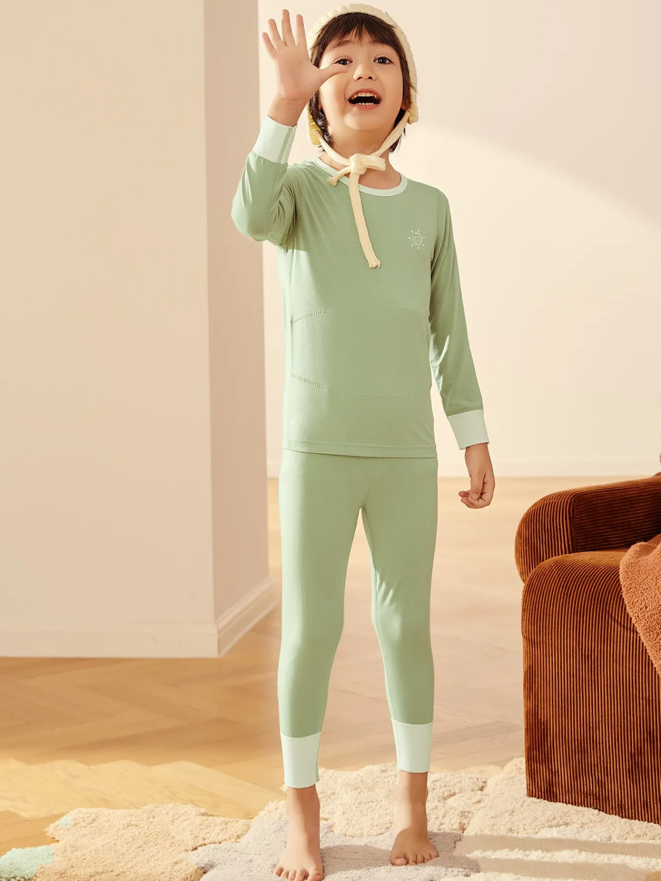 Balabala Unisex Toddler Multicolor Wide Sleeve Cuff Double Layer Splicing Bra Sale